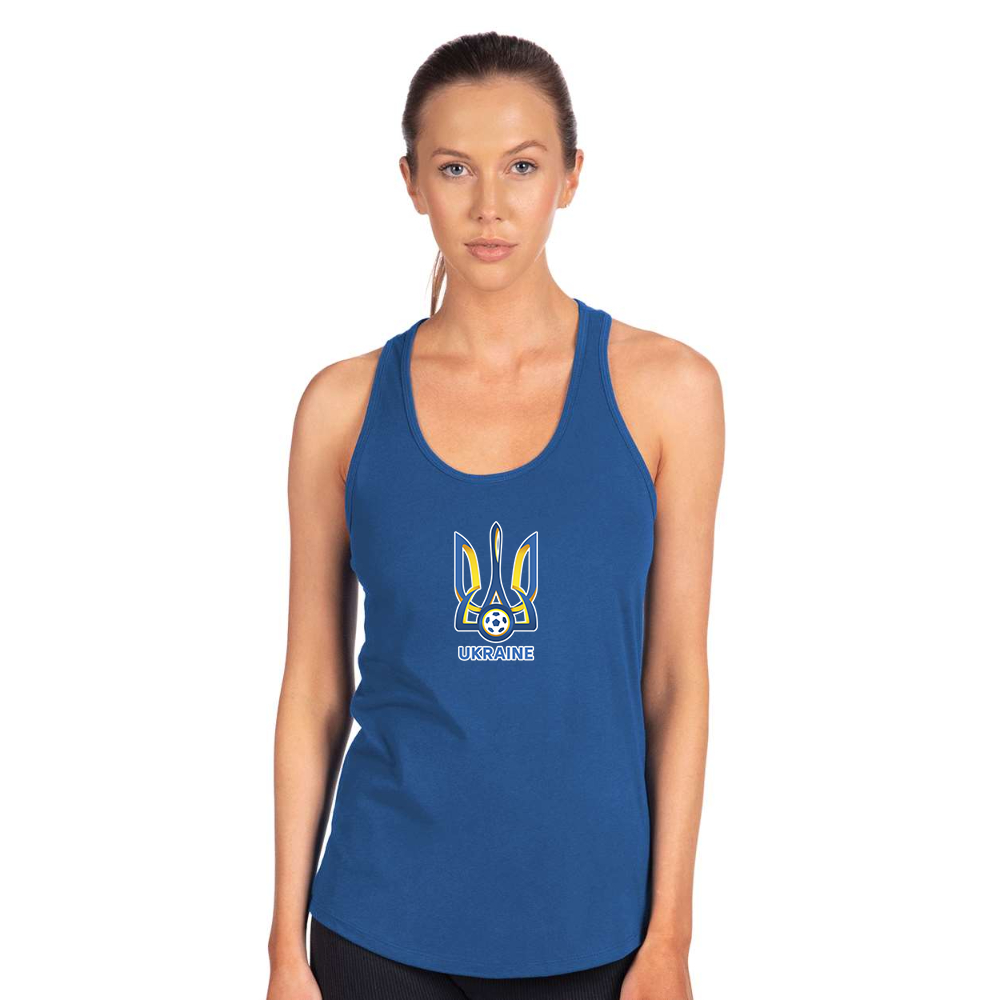 Women's Ukraine National Football Soccer Team Next Level Ideal Racerback Tank